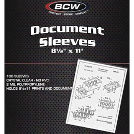 BCW 100 8.5X11 Photo Document Sleeves