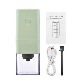 Portable Mini Electric Burr Coffee Grinder with Adjustable Coarse Fine Grinding Removable Chamber for Home Travel Office Coffee Shop