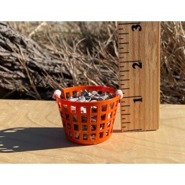 Blackway Boat Models MINIATURE OYSTER BASKET, ORANGE, PLASTIC, WITH OYSTERS, 1:12 SCALE