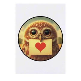 'Little Owl Love Note' Temporary Tattoo - Water Resistant, Skin-Safe, Non-Toxic Transfer (TO00084041)