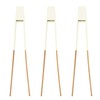 7.9" Reusable Bamboo"A" Toast Tongs - Cream White - 3