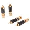 4Pcs RCA Sound Plug Carbon Fiber Gold Plated Oxidation Resistance