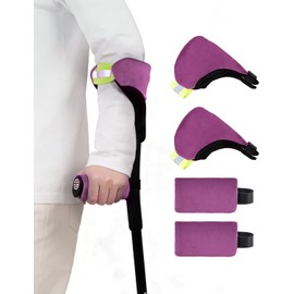 Forearm Crutches Pads-Darkpurple Forearm Crutch Pads and Hand Grip Covers Set (2 Piece) for Open Cuff Crutches