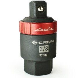 CROM Breaker Bar Ratchet Adapter - Ratcheting Adapter Converts Sliding T-Handle or Fixed Bar into a Reversible Ratchet with Anodized Switch Collar (3/8-Inch Drive)