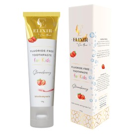 Elixir by Cocó March Fluoride Free Brightening Natural Toothpaste Strawberry Kids 5.3 Oz (100g)
