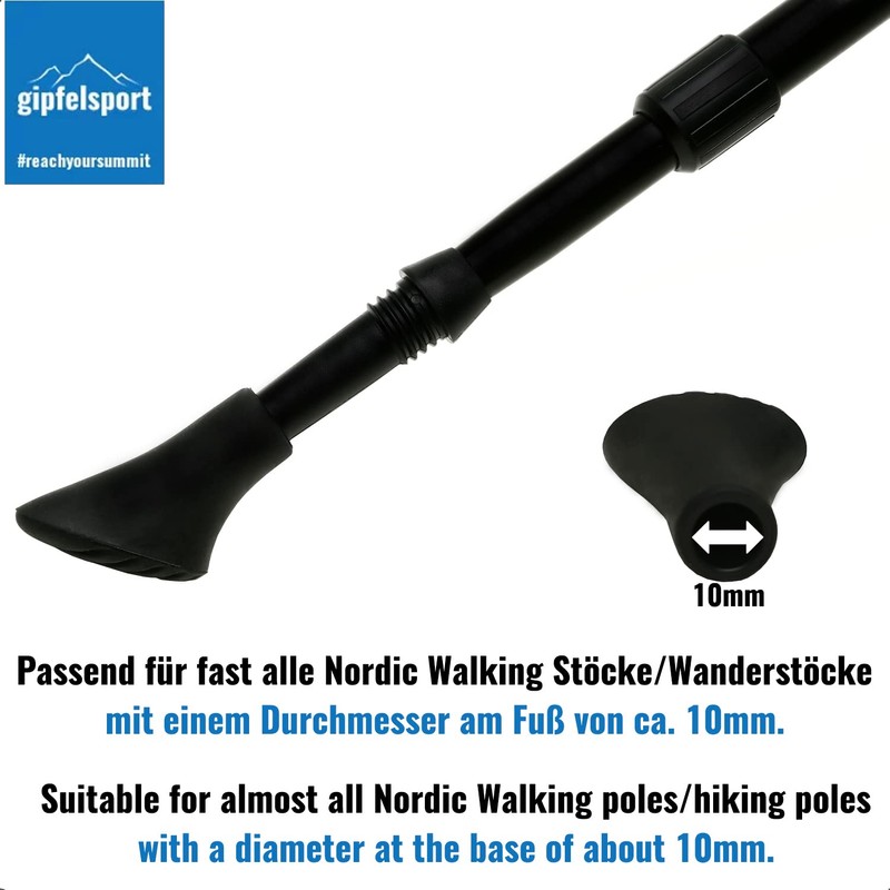 gipfelsport Nordic Walking Rubber Buffer Pads for Nordic Walking Poles