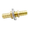 Metaland Brass 1/2" Hose Barb Bulkhead Fitting Thru-Bulk Straight Adapter