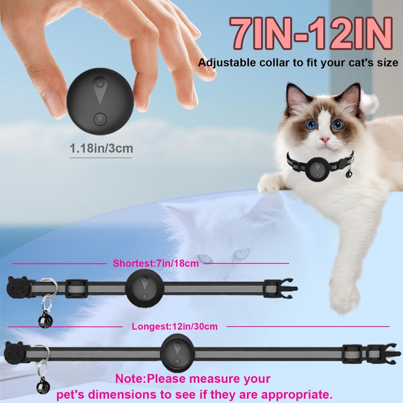 Pet GPS Tracker Collar for Cats,Mini GPS Dog Tracker,No Monthly