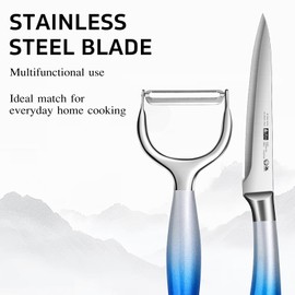 Paring Knife Set Garnishing Knife - 2PC Stainless Steel Peeling Knife, Fruit Vegetable Knife, Razor Sharp Small Kitchen Knife with peeler