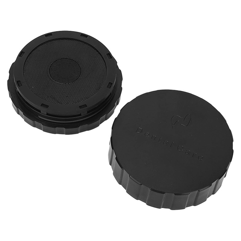 Caja de Carillas Dentales Negras, Forma Redonda, Portátil y Reutilizable,