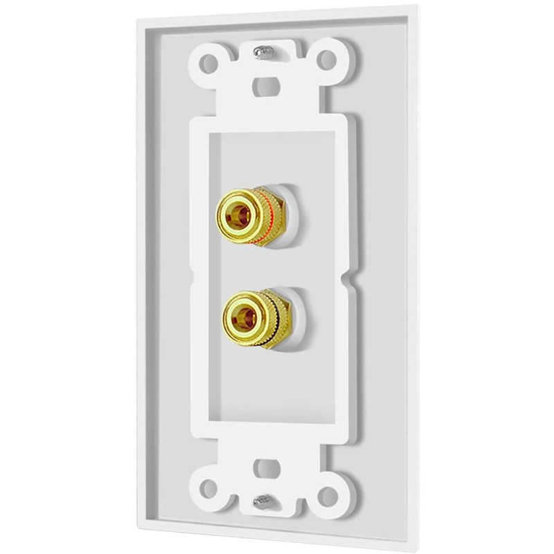 Tunghey 2Pack Gold Plated Speaker Wall Plate, Banana Plug for