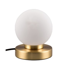 Reality Leuchten Prinz II R54011008 Table Lamp Metal Brass Matt Glass White Exclusive 1 x E14, on/off touch
