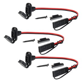 TMH 1 FT - 12 AWG SAE Connector Power Socket Sidewall Port, Flush Mount SAE Plug Adapter, Male to Female Extension Cable for Solar Generator Battery Charger with Mounting Screws (3 Pack)