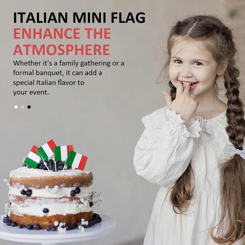 200 Italian Toothpick Flags, Cupcake Toothpick Flags, Flag Fruit Pick