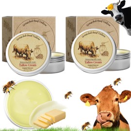 Beef Tallow Skincare, Beef Tallow Bio, Tallow Balm, Rindertalg Bio Creme, Beef Tallow 100% Grass Fed, Beef Tallow Skincare Honey, Tief Feuchtigkeitsspendende, Trockenheitslindernde, Leichte Textur
