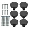 FralnFit Cabinet Knobs Set, 6Pcs Black Handles for Cupboards, Matt