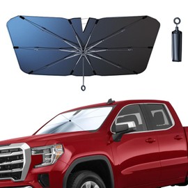 JDDRY - Parasol delantero para parabrisas de coche con cable de tracción, 1 paragüero para parabrisas delantero del coche, 2024, para camioneta, SUV grande, camioneta, minivan (150 x 82 cm)