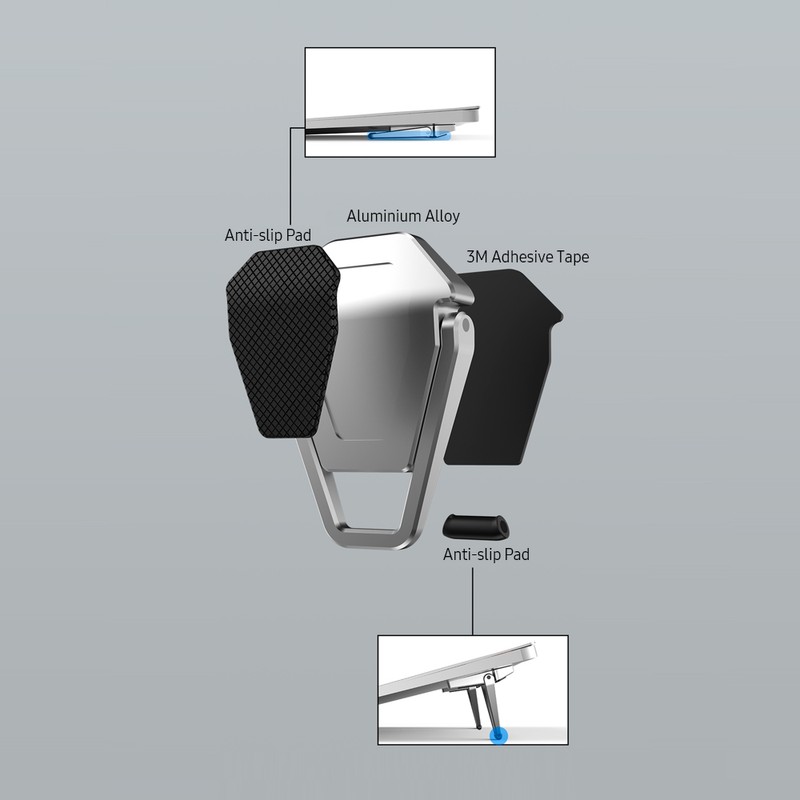Shield Laptop Stands Invisible Portable Lightweight Stands Adhesive Foldable Notebook