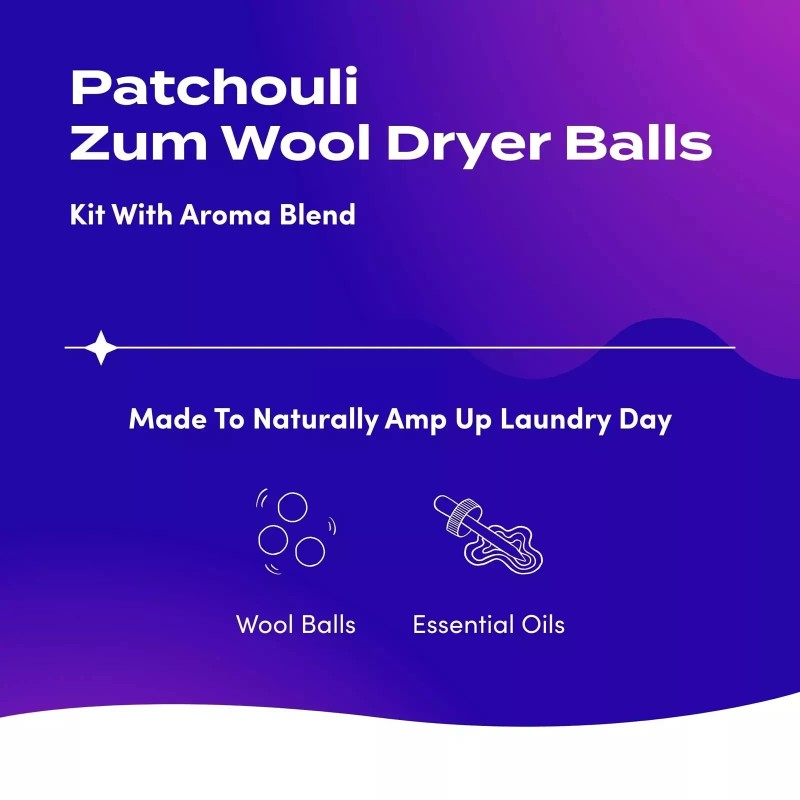 Essential Oil Wool Laundry Balls Pack of 3 Scented Dryer