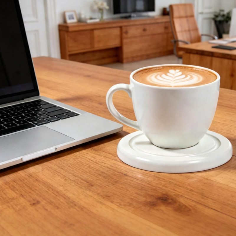 Absorbent Diatomaceous Earth Coasters Set of 6, with Holder &