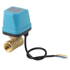 Electric Ball Valve 2‑Way 3‑Wire 2‑Control IP68 Protection Synchronous Motor Blue AC220V G3/4‑Inch