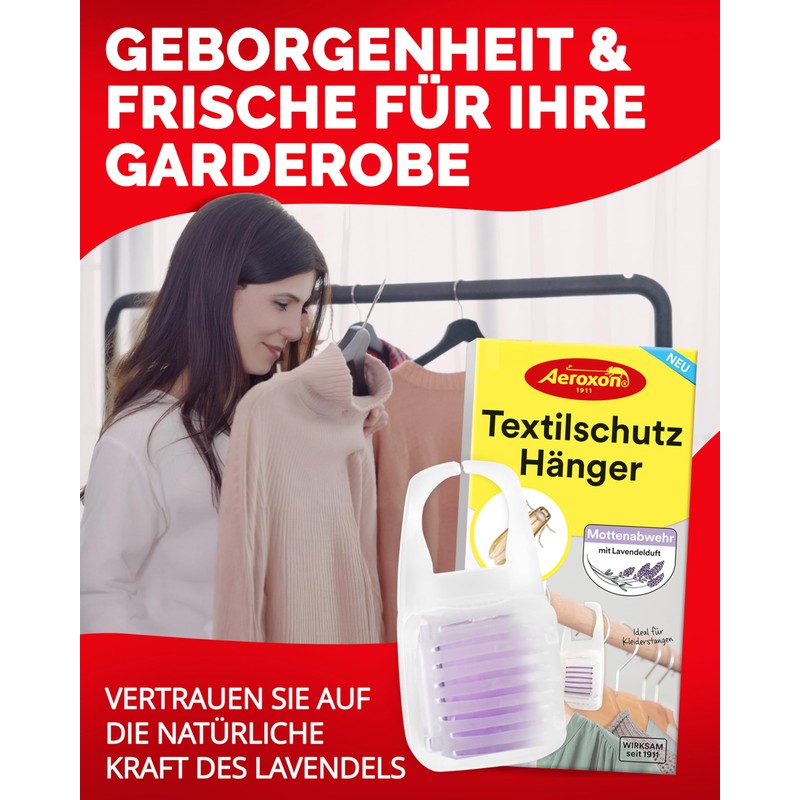 Aeroxon Textile Protection Hanger 1 x 3 - Moth Protection