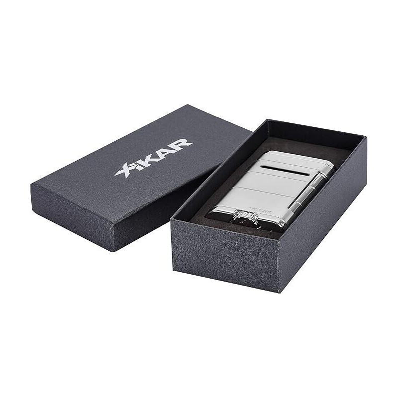 XIKAR Allume Triple Jet Tabletop Lighter, Silver