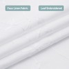Embroidered Leaf Farmhouse Shower Curtain,Faux Linen,72Wx84L,White