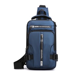 FANDARE Men Sling Crossbody Backpack Crossbody Bag for Men One Strap Motorcycle Chest Bag Cover Pack for Hiking Cycling Travel Outdoor Sport Small Backpack with USB Charger Port Nylon Dark Blue