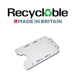 Identity-Plus: Clear Rigid Open Faced Double/Dual Sided Portrait ID Card Badge Pass Holder (100)