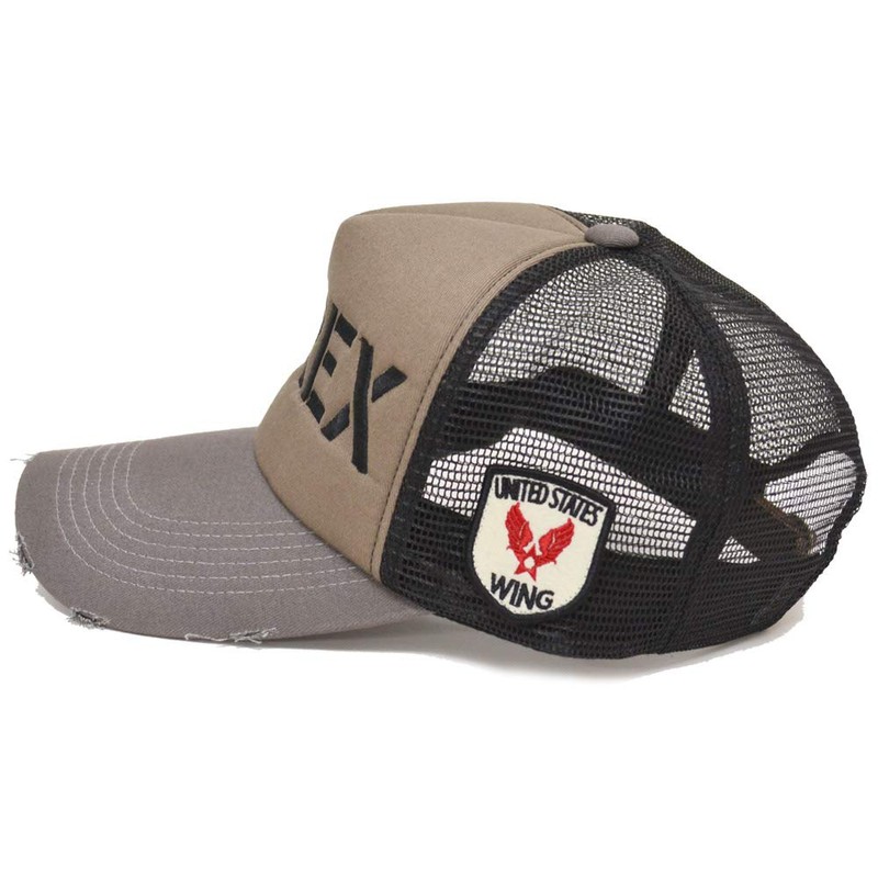 AVIREX Big Logo Embroidered Mesh Cap, multicolor (gray / black)