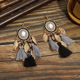 fdsmall Earrings for Women Faux Feather Earrings Bohemian Fringe Tassel Long Drop Dangle Earrings Long Vintage Dangle Earrings Jewellery Accessories for Women Girls, Feather