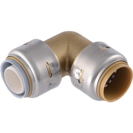 SharkBite Max 3/4 Inch x 3/4 Inch Polybutylene Transition 90 Degree Elbow, Push to Connect Brass Plumbing Fitting, PEX Pipe, Copper, CPVC, PE-RT, HDPE, UR4256A