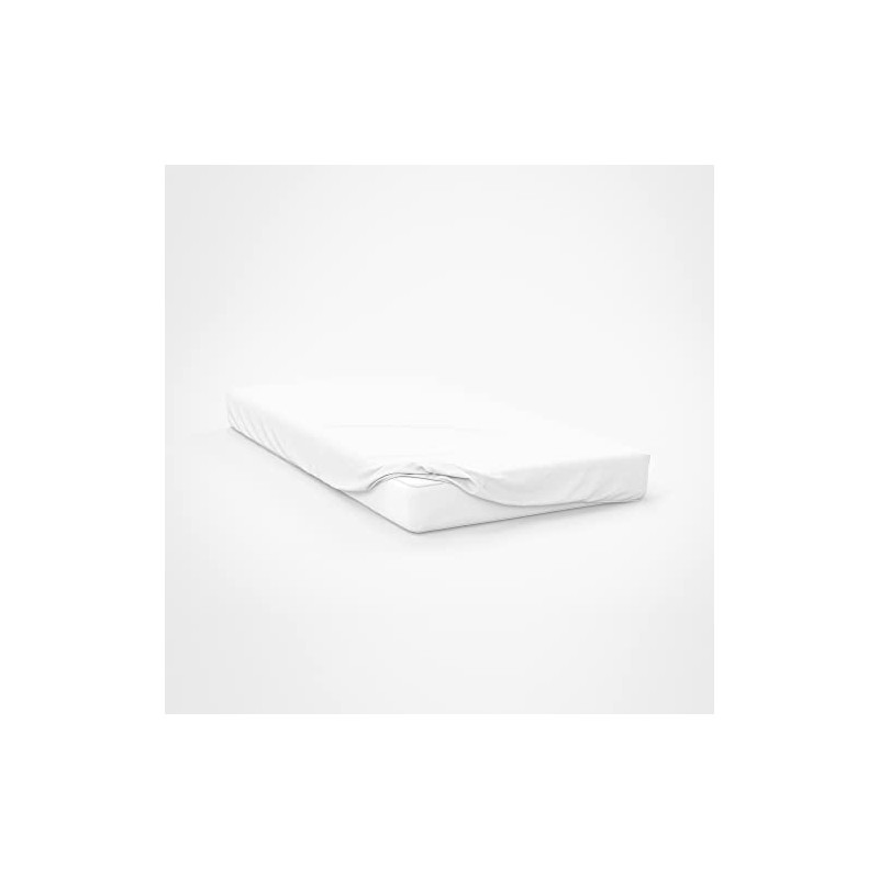 Soleil d'Ocre Fitted Sheet, Cotton, White, 90 x 190 cm