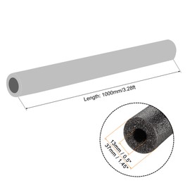 MECCANIXITY Foam Tube Sponge Protective Sleeve Black Seal Sleeve Polyethylene Pipe 13x37mm(0.5x1.45 Inch) for Pipe Insulation, Pack of 2