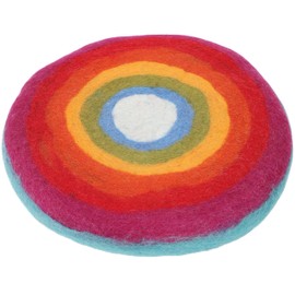 GURU SHOP Thick Felt Chair Cushion, Seat Cushion, Seat Cushion - Rainbow, Multicoloured, Wool, 4 x 35 x 35 cm, Meditation Cushion & Seat Cushion