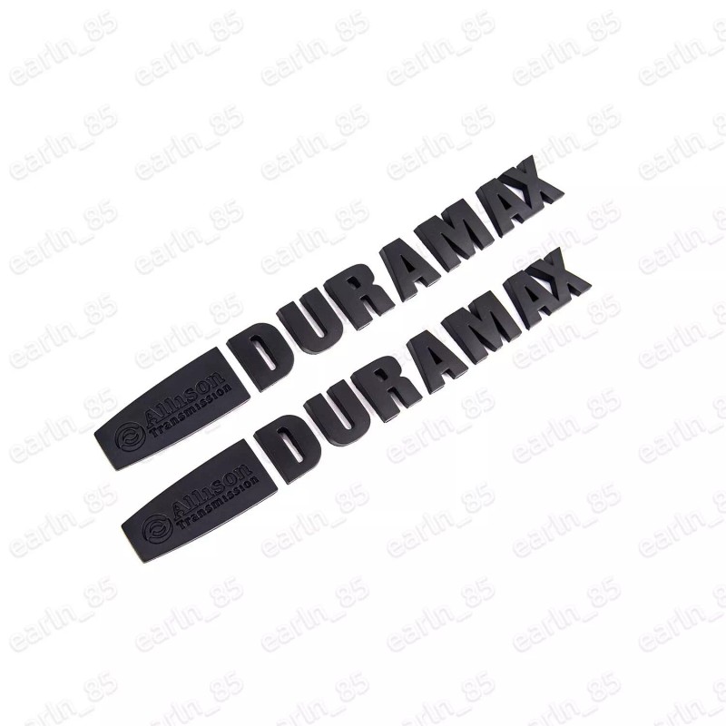 GM 2x Matte Black Allison Transmission Duramax Hood Emblem Badge