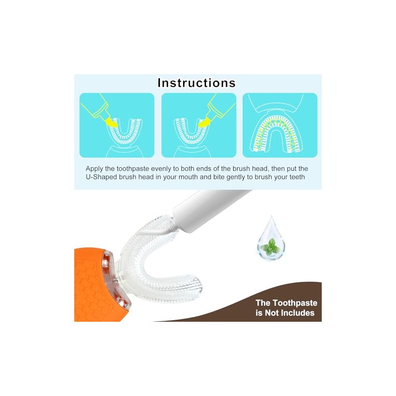 Cepillo de dientes ultrasónico en forma de U para adultos,