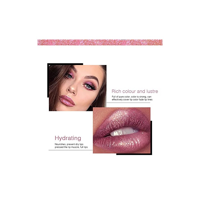 EUBUY lápiz Labial líquido, Mate a Brillo Diamante Brillante Brillo