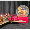 Christmas Snow Globe Rocking Horse Gifts Red Base Height 12