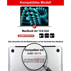 ZOEGAA Pack of 2 Blue Light Filter Screen Protectors for MacBook Air 13.6 Inch (M2 M3 M4, 2022-2025), Anti-Glare Eye Protection MacBook Air Protective Film, HD Bubble-Free Anti-Fingerprints Blue Light