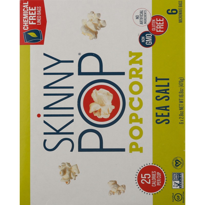 SkinnyPop Skinny Pop Popcorn Micro Sea Salt 16.8 oz (Pack