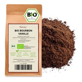 Kamelur 20 g Real Organic Bourbon Vanilla Ground from Madagascar – Aromatic Organic Bourbon Vanilla Powder, No Additives – Vanilla Powder in Biodegradable Packaging