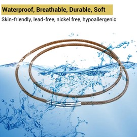 PIYIZ 2mm Brown Leather Necklace 18 Inch Rope Chain with Stainless Steel Clasp Braided Cord Chain String Necklace for Men Women -18 Inch