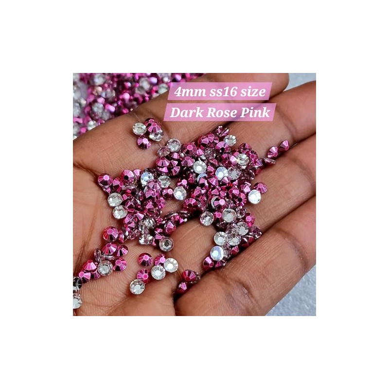MajorCrafts 2000pcs 4mm ss16 Metallic Flat Back Round 14 Facets
