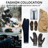 EGSSHOP Winter Warm Genuine Leather Gloves for Men, Cashmere Lined