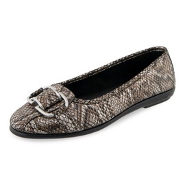 Aerosoles Women's Bentley Ballet Flat, Antique Bronze Snake Print Faux Leather, 11 Wide
