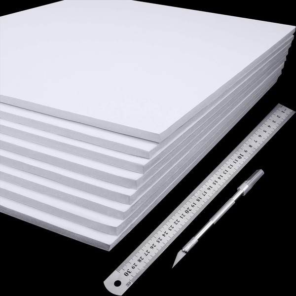 8 Pieces Foam Boards White Foam Core Backing Boards, Silver