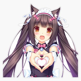 Chocola Nekopara Heart Waterproof Vinyl Window Bumper Sticker Decal 5"