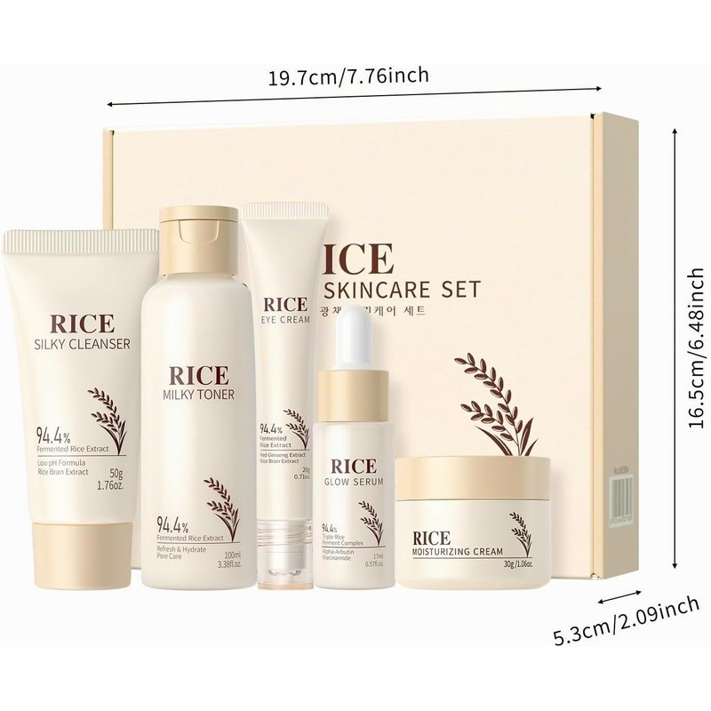 Kit facial de arroz 5 en 1 para mujer –